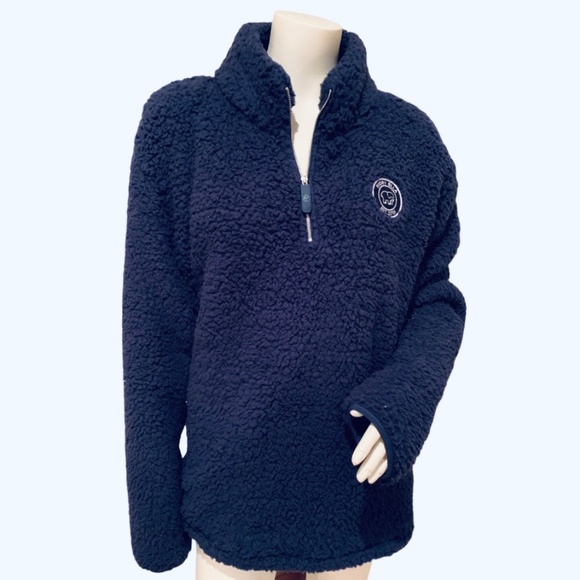 ivory ella Jackets & Blazers - Ivory Ella Dark Navy Quarter Zip Sherpa XL